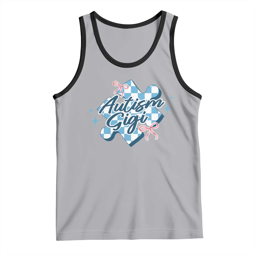 Autism Gigi Coquette Puzzle Piece Pink Bow Tank Top TS11 Athletic Heather Black Print Your Wear