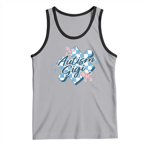 Autism Gigi Coquette Puzzle Piece Pink Bow Tank Top TS11 Athletic Heather Black Print Your Wear