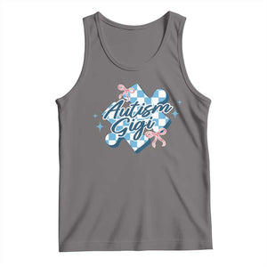 Autism Gigi Coquette Puzzle Piece Pink Bow Tank Top TS11 Deep Heather Print Your Wear