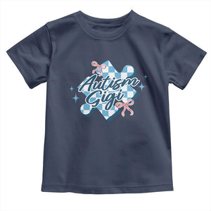 Autism Gigi Coquette Puzzle Piece Pink Bow Toddler T Shirt TS11 Navy Print Your Wear