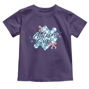 Autism Gigi Coquette Puzzle Piece Pink Bow Toddler T Shirt TS11 Purple Print Your Wear