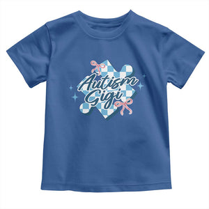 Autism Gigi Coquette Puzzle Piece Pink Bow Toddler T Shirt TS11 Royal Blue Print Your Wear