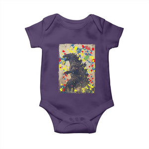Funny Autism Awareness Japanese Giant Monster Baby Onesie Colorful Puzzles TS11 Purple Print Your Wear