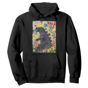 Funny Autism Awareness Japanese Giant Monster Hoodie Colorful Puzzles TS11 Black Print Your Wear
