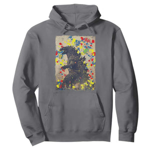 Funny Autism Awareness Japanese Giant Monster Hoodie Colorful Puzzles TS11 Charcoal Print Your Wear