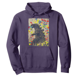 Funny Autism Awareness Japanese Giant Monster Hoodie Colorful Puzzles TS11 Purple Print Your Wear