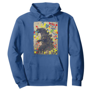 Funny Autism Awareness Japanese Giant Monster Hoodie Colorful Puzzles TS11 Royal Blue Print Your Wear
