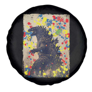 Funny Autism Awareness Japanese Giant Monster Spare Tire Cover Colorful Puzzles TS11 Print Your Wear