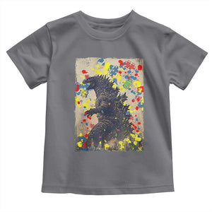 Funny Autism Awareness Japanese Giant Monster Toddler T Shirt Colorful Puzzles TS11 Charcoal Print Your Wear