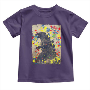 Funny Autism Awareness Japanese Giant Monster Toddler T Shirt Colorful Puzzles TS11 Purple Print Your Wear
