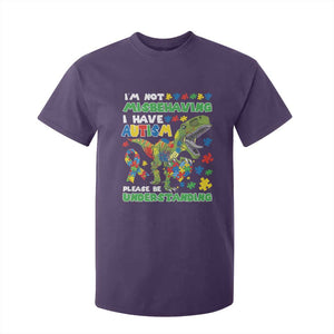 Funny Autism Awareness Dinosaur T Shirt For Kid I'm Not Misbehaving I Have Autism Please Be Understanding TS11 Purple Print Your Wear