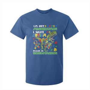 Funny Autism Awareness Dinosaur T Shirt For Kid I'm Not Misbehaving I Have Autism Please Be Understanding TS11 Royal Blue Print Your Wear