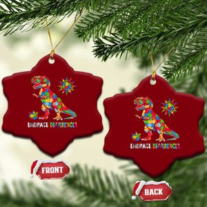 Funny Autism Awareness Embrace Differences Ceramic Ornament Puzzle Dinosaur TS11 Print Your Wear
