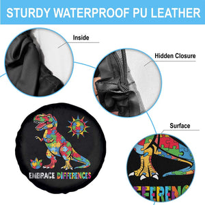 Funny Autism Awareness Embrace Differences Spare Tire Cover Puzzle Dinosaur TS11 Print Your Wear