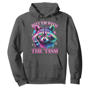 Funny Autism Awareness Racoon Hoodie Rizz Em With The Tism Meme Autistic TS11 Dark Heather Print Your Wear