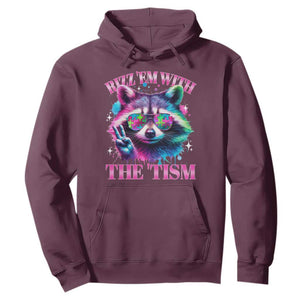 Funny Autism Awareness Racoon Hoodie Rizz Em With The Tism Meme Autistic TS11 Maroon Print Your Wear