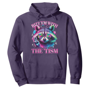 Funny Autism Awareness Racoon Hoodie Rizz Em With The Tism Meme Autistic TS11 Purple Print Your Wear