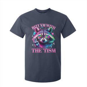 Funny Autism Awareness Racoon T Shirt For Kid Rizz Em With The Tism Meme Autistic TS11 Navy Print Your Wear