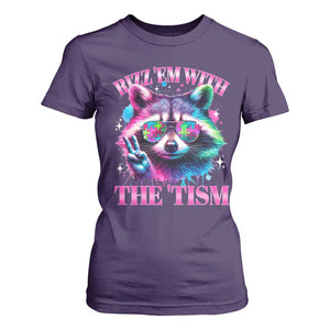 Funny Autism Awareness Racoon T Shirt For Women Rizz Em With The Tism Meme Autistic TS11 Purple Print Your Wear