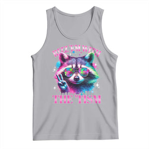 Funny Autism Awareness Racoon Tank Top Rizz Em With The Tism Meme Autistic TS11 Athletic Heather Print Your Wear