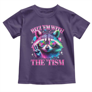 Funny Autism Awareness Racoon Toddler T Shirt Rizz Em With The Tism Meme Autistic TS11 Purple Print Your Wear