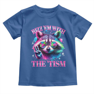 Funny Autism Awareness Racoon Toddler T Shirt Rizz Em With The Tism Meme Autistic TS11 Royal Blue Print Your Wear