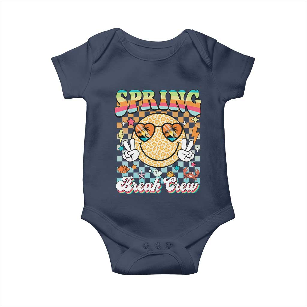 Funny Spring Break Crew Baby Onesie Spring Vacation Beach Family Matching TS11 Navy Print Your Wear