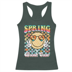 Funny Spring Break Crew Racerback Tank Top Spring Vacation Beach Family Matching TS11 Dark Forest Green Print Your Wear
