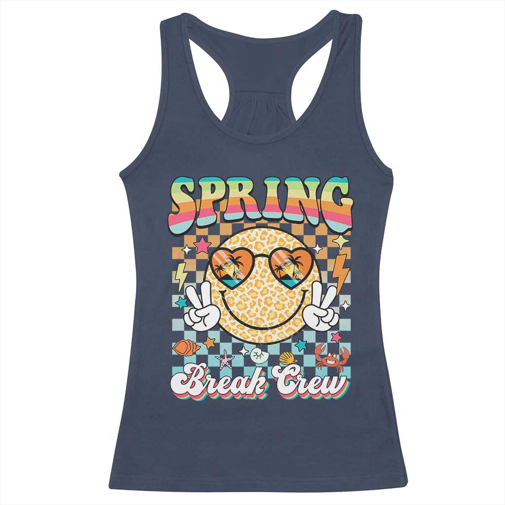 Funny Spring Break Crew Racerback Tank Top Spring Vacation Beach Family Matching TS11 Navy Print Your Wear