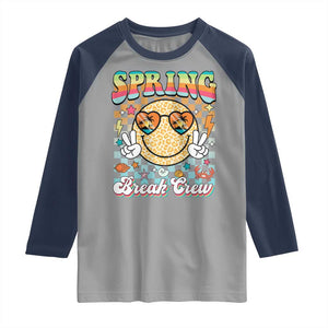 Funny Spring Break Crew Raglan Shirt Spring Vacation Beach Family Matching TS11 Sport Gray Navy Print Your Wear