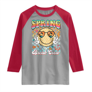 Funny Spring Break Crew Raglan Shirt Spring Vacation Beach Family Matching TS11 Sport Gray Red Print Your Wear