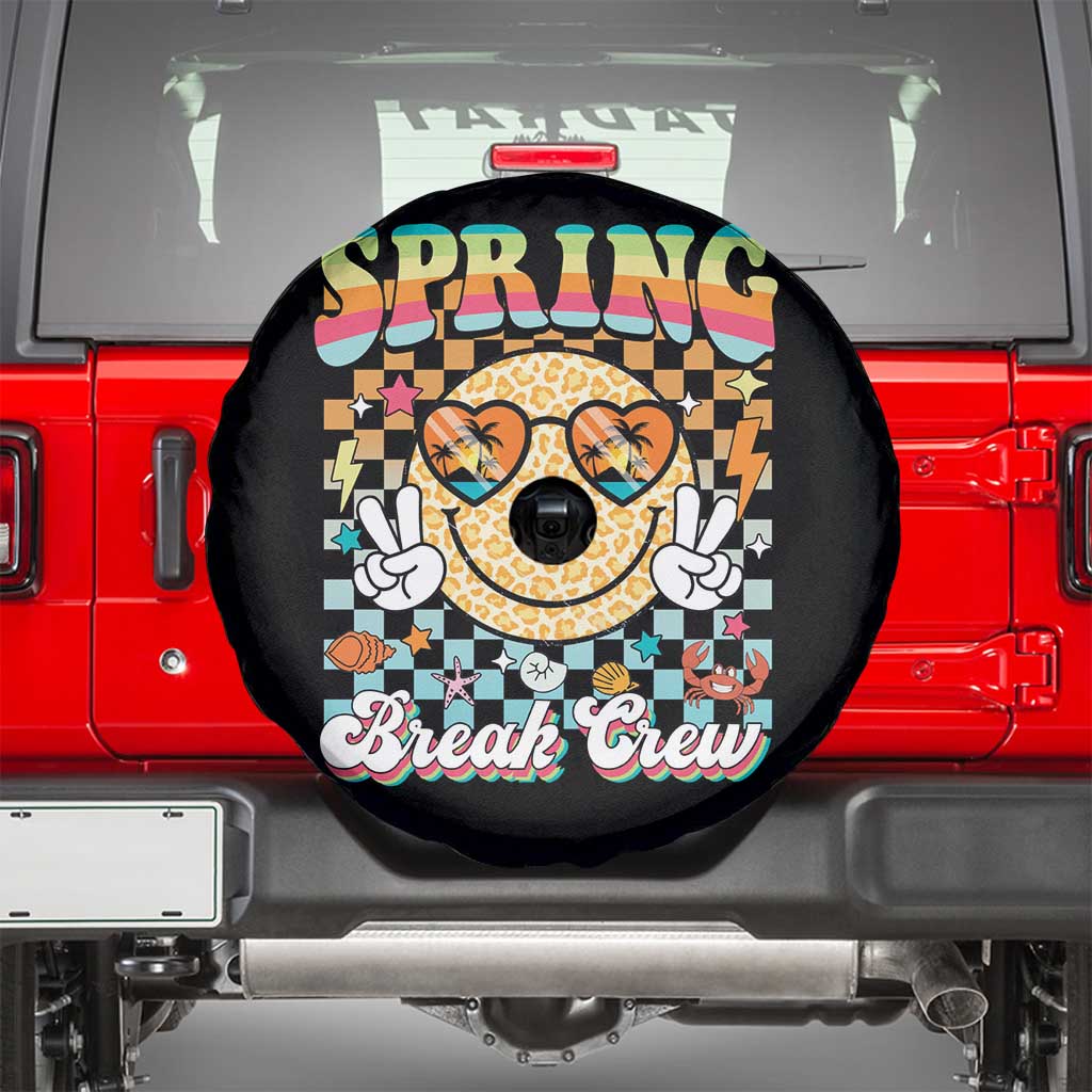 Funny Spring Break Crew Spare Tire Cover Spring Vacation Beach Family Matching TS11 Black Print Your Wear