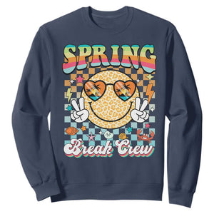 Funny Spring Break Crew Sweatshirt Spring Vacation Beach Family Matching TS11 Navy Print Your Wear