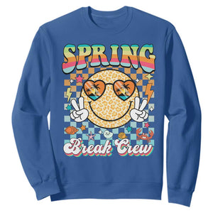 Funny Spring Break Crew Sweatshirt Spring Vacation Beach Family Matching TS11 Royal Blue Print Your Wear