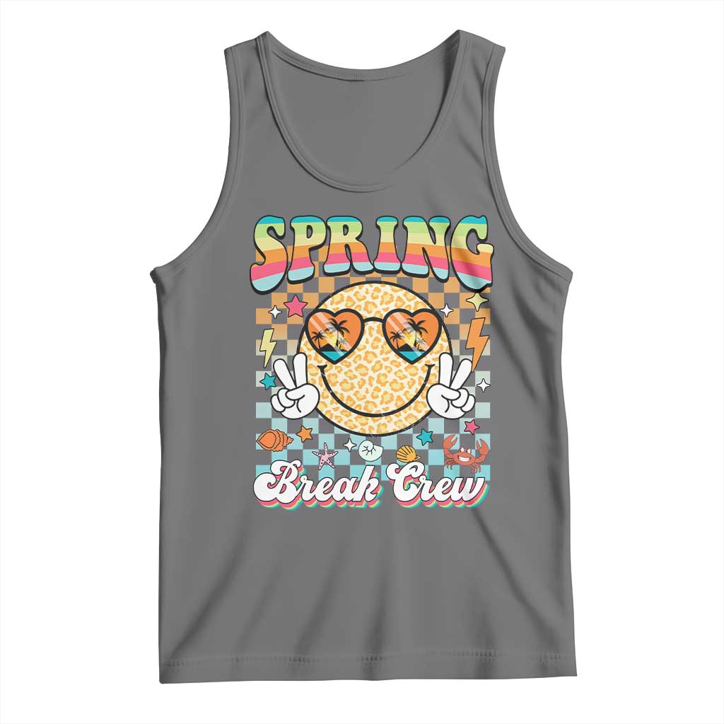 Funny Spring Break Crew Tank Top Spring Vacation Beach Family Matching TS11 Black Heather Print Your Wear