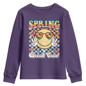 Funny Spring Break Crew Youth Sweatshirt Spring Vacation Beach Family Matching TS11 Purple Print Your Wear