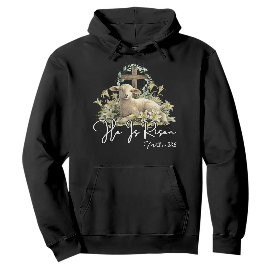 He Is Risen Hoodie Christian Religious Easter Day Bible Verse Sheep TS11 Black Print Your Wear