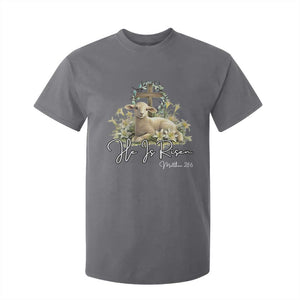 He Is Risen T Shirt For Kid Christian Religious Easter Day Bible Verse Sheep TS11 Charcoal Print Your Wear