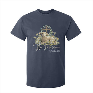 He Is Risen T Shirt For Kid Christian Religious Easter Day Bible Verse Sheep TS11 Navy Print Your Wear
