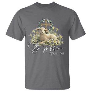 He Is Risen T Shirt Christian Religious Easter Day Bible Verse Sheep TS11 Charcoal Print Your Wear