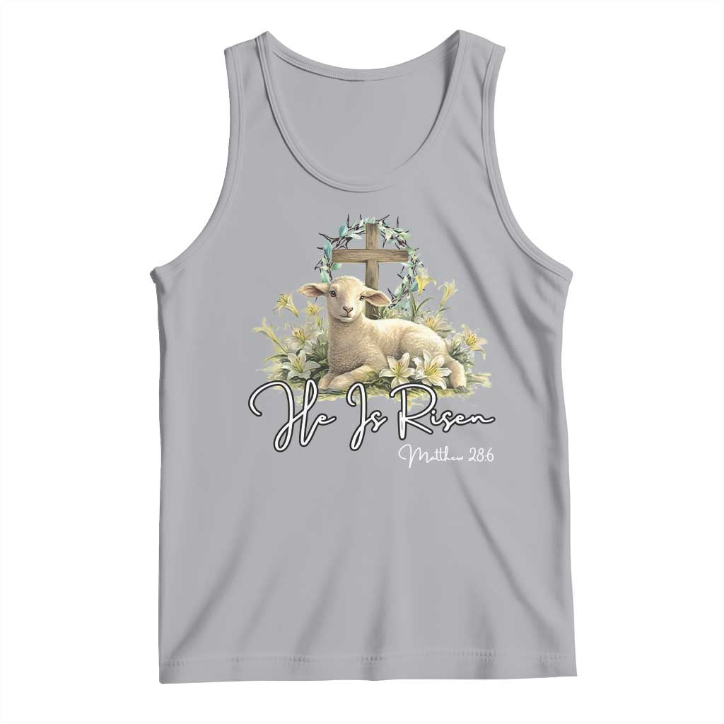 He Is Risen Tank Top Christian Religious Easter Day Bible Verse Sheep TS11 Athletic Heather Print Your Wear