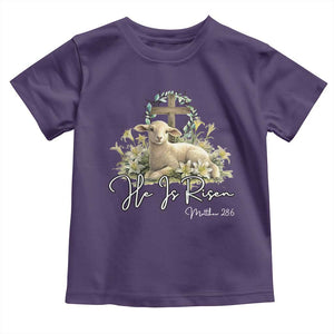 He Is Risen Toddler T Shirt Christian Religious Easter Day Bible Verse Sheep TS11 Purple Print Your Wear