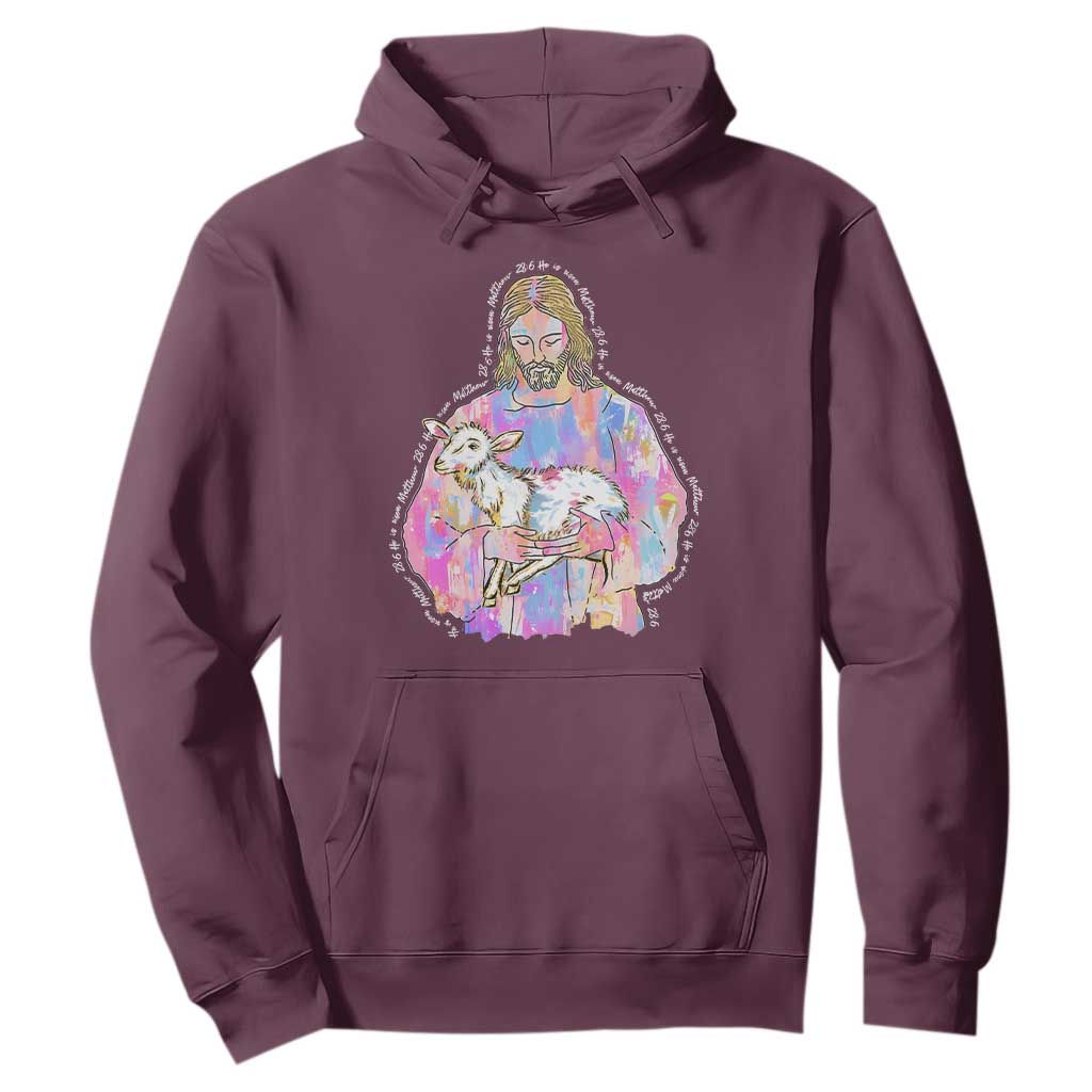He Is Risen Hoodie Christian Religious Easter Day Bible Verse Sheep Glitter Print TS11 Maroon Print Your Wear