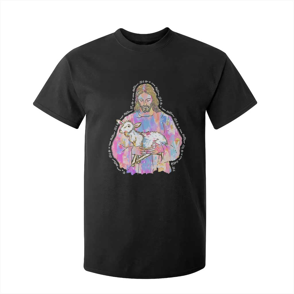 He Is Risen T Shirt For Kid Christian Religious Easter Day Bible Verse Sheep Glitter Print TS11 Black Print Your Wear