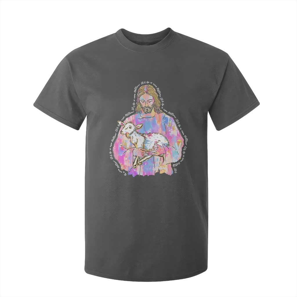 He Is Risen T Shirt For Kid Christian Religious Easter Day Bible Verse Sheep Glitter Print TS11 Dark Heather Print Your Wear