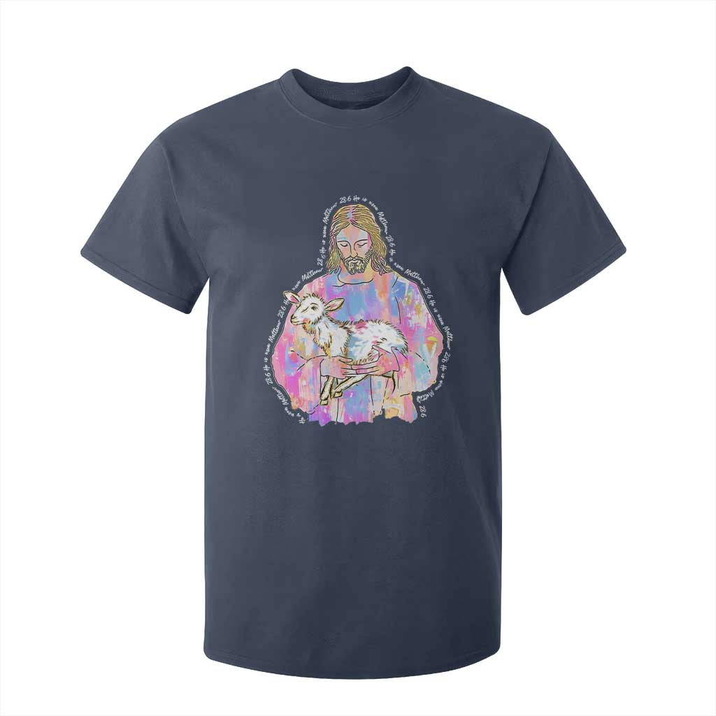 He Is Risen T Shirt For Kid Christian Religious Easter Day Bible Verse Sheep Glitter Print TS11 Navy Print Your Wear