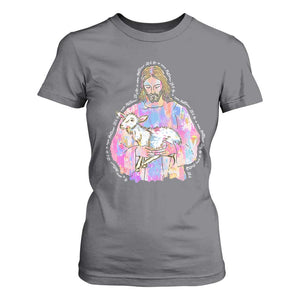 He Is Risen T Shirt For Women Christian Religious Easter Day Bible Verse Sheep Glitter Print TS11 Charcoal Print Your Wear
