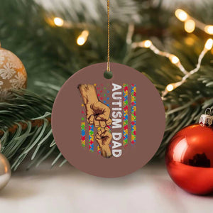 Autism Dad Awareness American Flag Fist Bump Ceramic Ornament TS11 1pc Mocha Print Your Wear