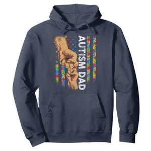 Autism Dad Awareness American Flag Fist Bump Hoodie TS11 Navy Print Your Wear