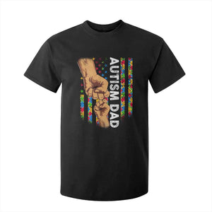 Autism Dad Awareness American Flag Fist Bump T Shirt For Kid TS11 Black Print Your Wear